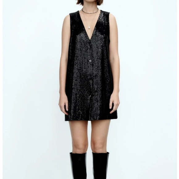 Zara Dresses & Skirts - Zara Sparkly Vest Dress NWT